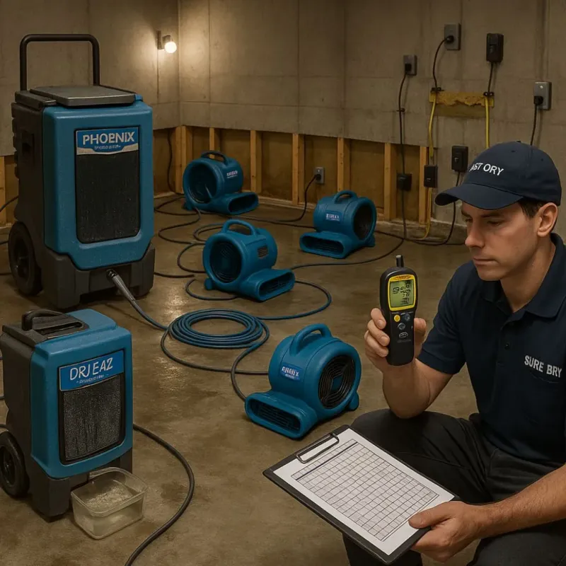 Structural Drying and Dehumidification process in Florence, NJ
